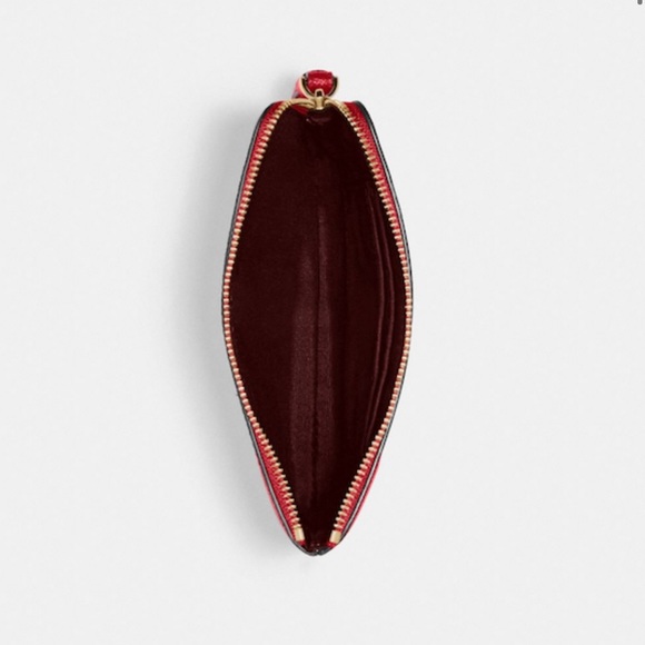 Coach Rich Red Color Corner Zip Wristlet - Picture 2 of 13